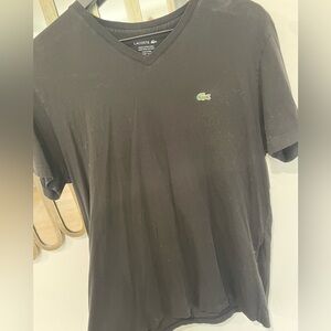 Lacoste Black Short Sleeve Tee with Iconic Logo